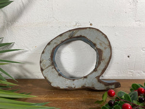 Letter Q Vintage Reclaimed Tin Metal Oil Drum Letters