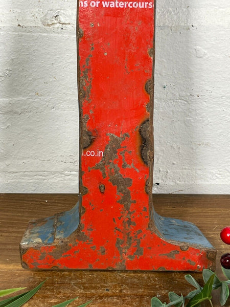 Letter I Vintage Reclaimed Tin Metal Oil Drum Letters