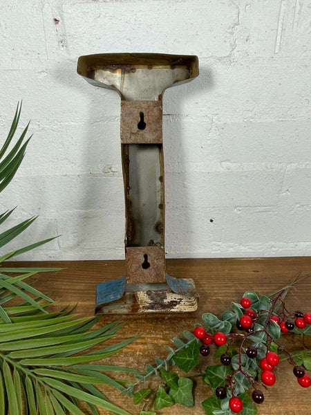 Letter I Vintage Reclaimed Tin Metal Oil Drum Letters