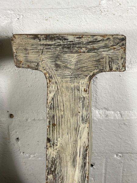 Letter U Vintage Reclaimed Tin Metal Oil Drum Letters