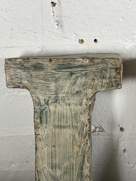 Letter U Vintage Reclaimed Tin Metal Oil Drum Letters