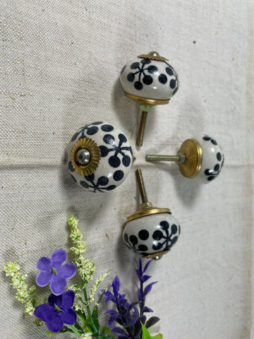 Vintage Ceramic Floral Kitchen Bathroom Bedroom Cupboard Drawer Door Knob Handle
