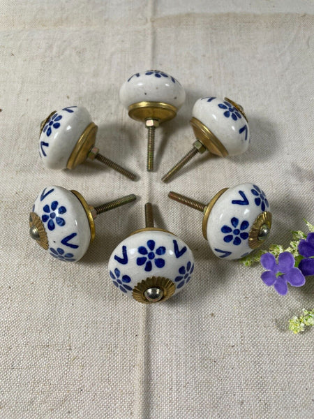 Vintage Ceramic Floral Kitchen Bathroom Bedroom Cupboard Drawer Door Knob Handle