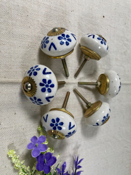 Vintage Ceramic Floral Kitchen Bathroom Bedroom Cupboard Drawer Door Knob Handle