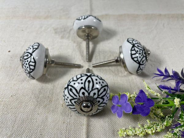 Vintage Ceramic Floral Kitchen Bathroom Bedroom Cupboard Drawer Door Knob Handle