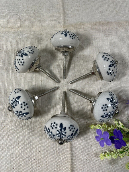 Vintage Ceramic Floral Kitchen Bathroom Bedroom Cupboard Drawer Door Knob Handle