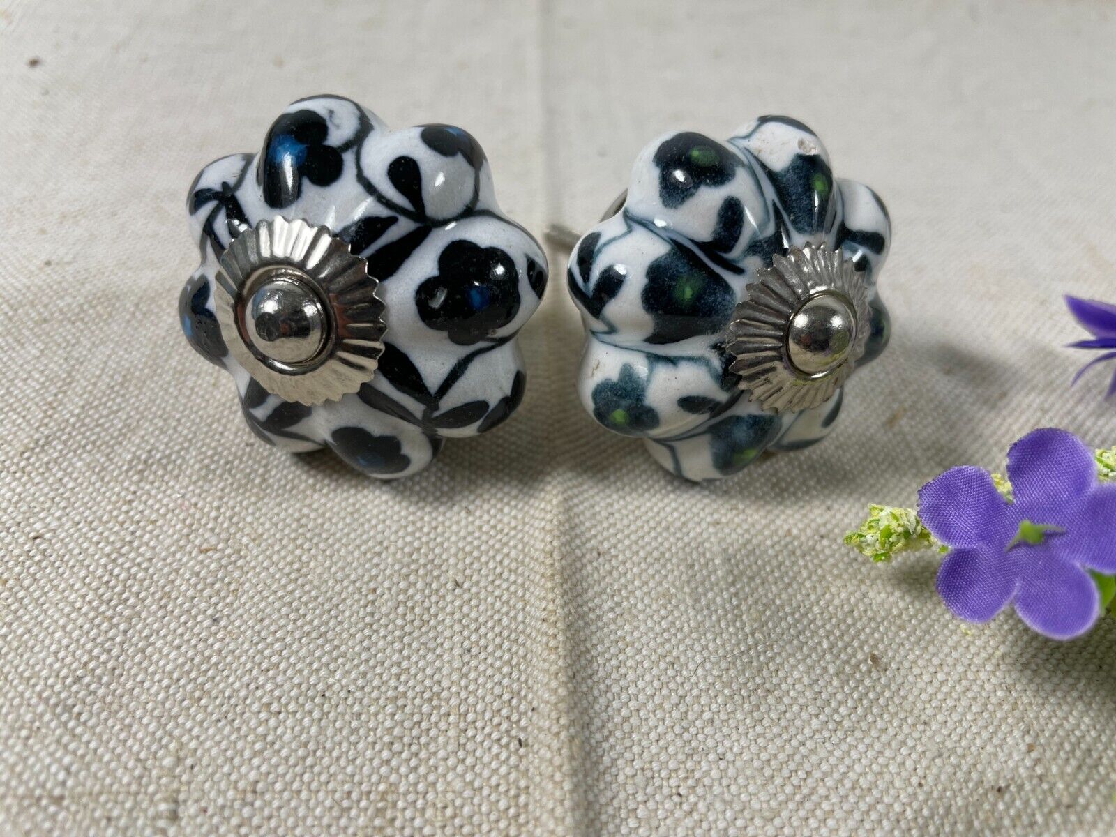 Vintage Ceramic Floral Kitchen Bathroom Bedroom Cupboard Drawer Door Knob Handle
