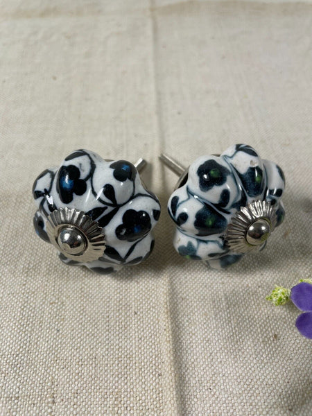 Vintage Ceramic Floral Kitchen Bathroom Bedroom Cupboard Drawer Door Knob Handle