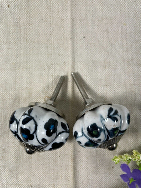 Vintage Ceramic Floral Kitchen Bathroom Bedroom Cupboard Drawer Door Knob Handle