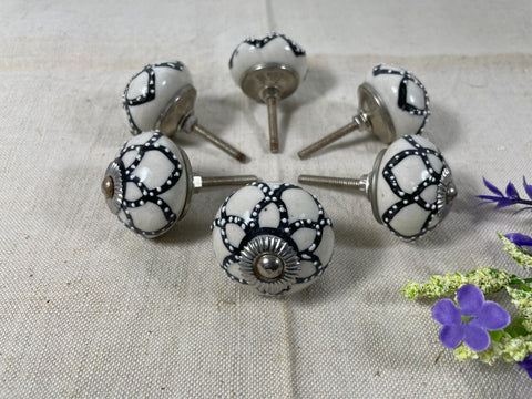 Vintage Ceramic Floral Kitchen Bathroom Bedroom Cupboard Drawer Door Knob Handle