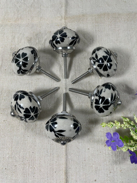 Vintage Ceramic Floral Kitchen Bathroom Bedroom Cupboard Drawer Door Knob Handle