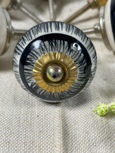 Vintage Ceramic Floral Kitchen Bathroom Bedroom Cupboard Drawer Door Knob Handle
