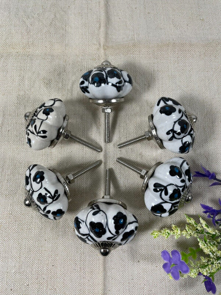 Vintage Ceramic Floral Kitchen Bathroom Bedroom Cupboard Drawer Door Knob Handle
