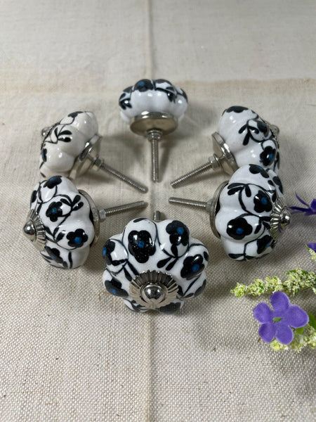 Vintage Ceramic Floral Kitchen Bathroom Bedroom Cupboard Drawer Door Knob Handle