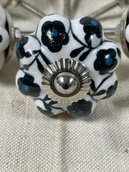 Vintage Ceramic Floral Kitchen Bathroom Bedroom Cupboard Drawer Door Knob Handle
