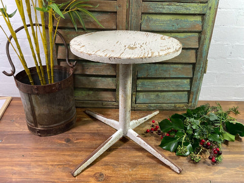 Vintage 1960 French Industrial Adjustable Medical Stool Seat Bar Café Restaurant