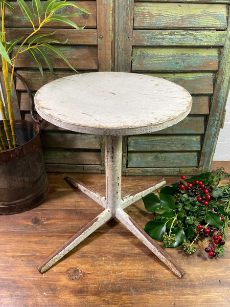 Vintage 1960 French Industrial Adjustable Medical Stool Seat Bar Café Restaurant