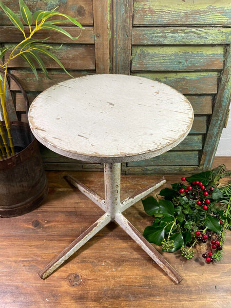 Vintage 1960 French Industrial Adjustable Medical Stool Seat Bar Café Restaurant