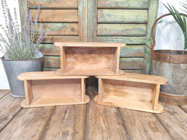Vintage Rustic Reclaimed Hand Made Wooden Brick Mould Trinket Herb Planter