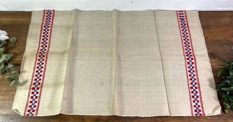 Large Vintage Antique French Hungarian Hemp Linen Table Cloth Upholstery Fabric