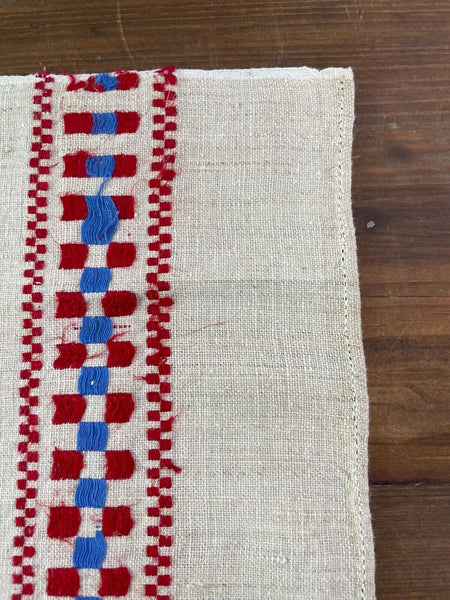 Large Vintage Antique French Hungarian Hemp Linen Table Cloth Upholstery Fabric