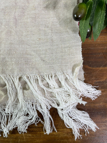 Large Vintage Antique French Hungarian Hemp Linen Table Cloth Upholstery Fabric