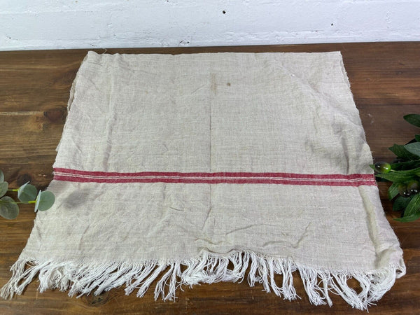 Large Vintage Antique French Hungarian Hemp Linen Table Cloth Upholstery Fabric