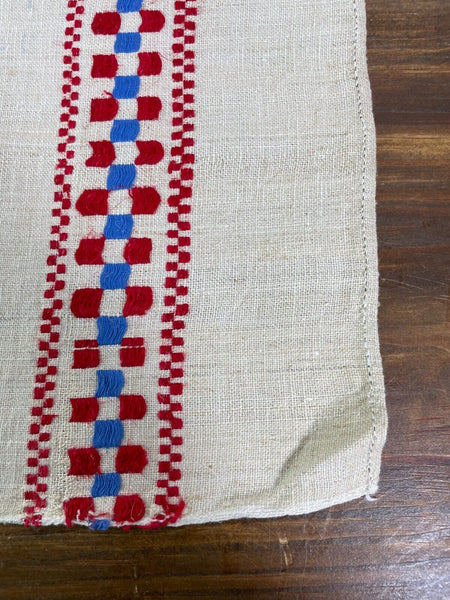 Large Vintage Antique French Hungarian Hemp Linen Table Cloth Upholstery Fabric