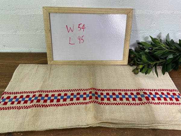 Large Vintage Antique French Hungarian Hemp Linen Table Cloth Upholstery Fabric