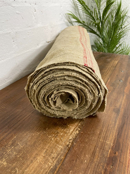 13m Roll Vintage French Hungarian Hemp Linen Table Cloth Upholstery Fabric