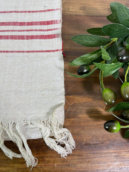 Large Vintage Antique French Hungarian Hemp Linen Table Cloth Upholstery Fabric