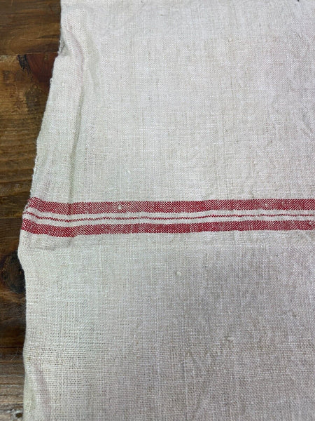 Large Vintage Antique French Hungarian Hemp Linen Table Cloth Upholstery Fabric