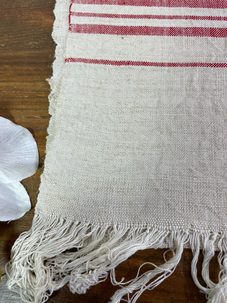Large Vintage Antique French Hungarian Hemp Linen Table Cloth Upholstery Fabric