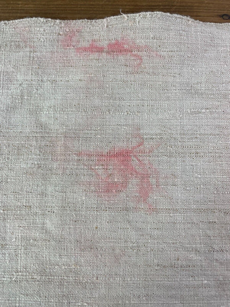 Large Vintage Antique French Hungarian Hemp Linen Table Cloth Upholstery Fabric