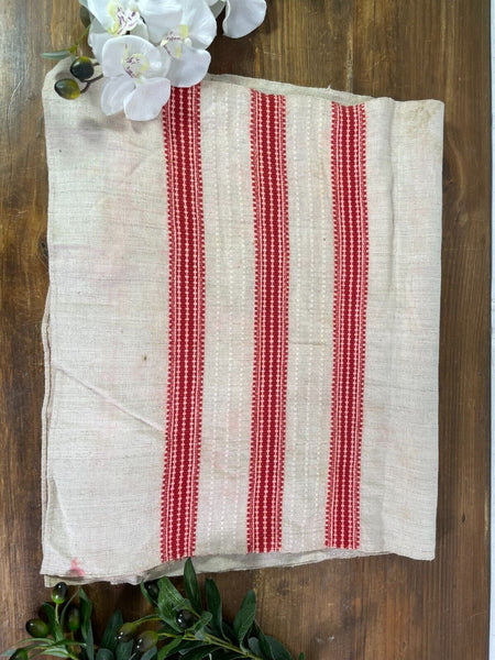 Large Vintage Antique French Hungarian Hemp Linen Table Cloth Upholstery Fabric