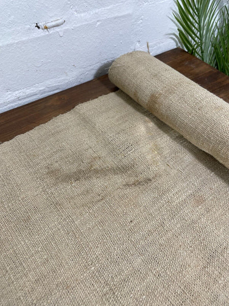 13m Roll Vintage French Hungarian Hemp Linen Table Cloth Upholstery Fabric