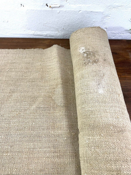 13m Roll Vintage French Hungarian Hemp Linen Table Cloth Upholstery Fabric