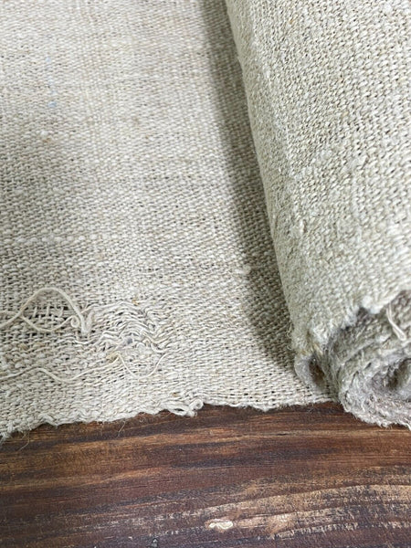 13m Roll Vintage French Hungarian Hemp Linen Table Cloth Upholstery Fabric