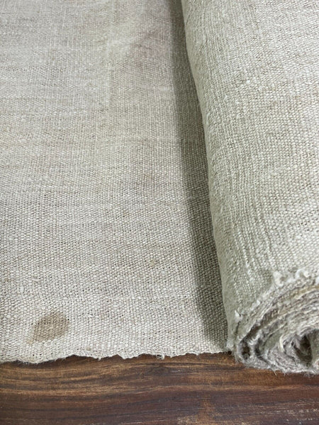13m Roll Vintage French Hungarian Hemp Linen Table Cloth Upholstery Fabric
