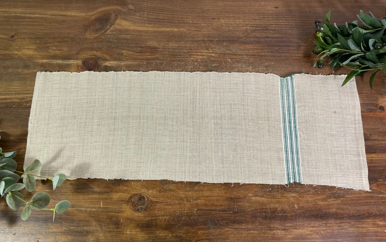 Large Vintage Antique French Hungarian Hemp Linen Table Cloth Upholstery Fabric
