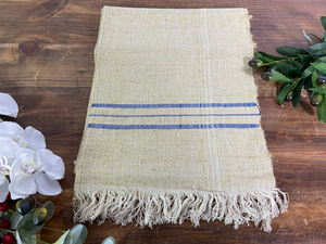 Large Vintage Antique French Hungarian Hemp Linen Table Cloth Upholstery Fabric