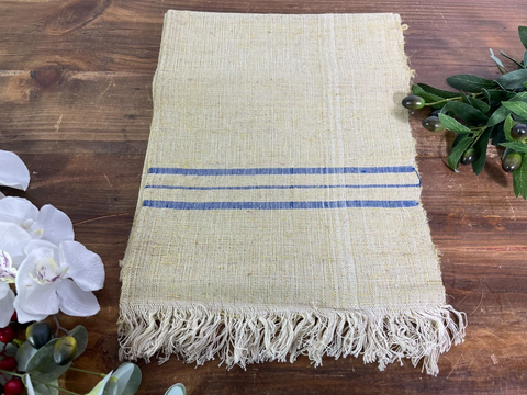 Large Vintage Antique French Hungarian Hemp Linen Table Cloth Upholstery Fabric