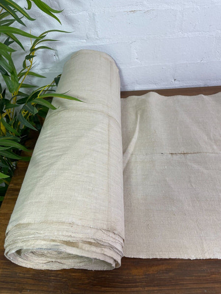 37m Roll Vintage French Hungarian Hemp Linen Table Cloth Upholstery Fabric