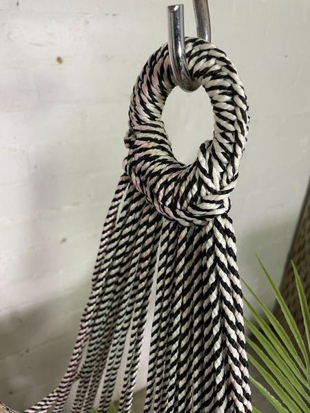 Reclaimed Hand Made Red  Indian Padded Rope Swing Hammock Seat Chair