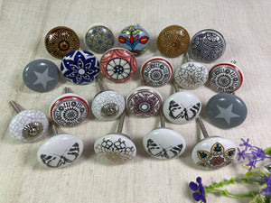 Assorted Ceramic Kitchen Bathroom Bedroom Cupboard Drawer Door Knob Handle