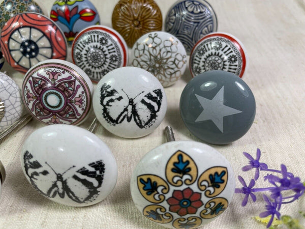 Assorted Ceramic Kitchen Bathroom Bedroom Cupboard Drawer Door Knob Handle