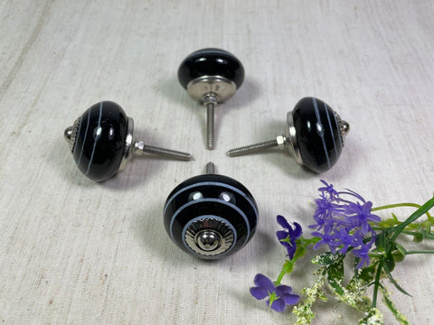 Set 4 Vintage Ceramic Kitchen Bathroom Bedroom Cupboard Drawer Door Knob Handle