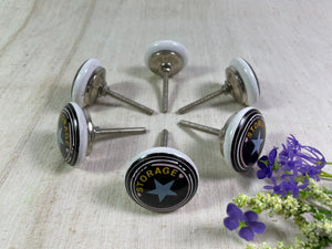 Set 6 Vintage Ceramic Kitchen Bathroom Bedroom Cupboard Drawer Door Knob Handle