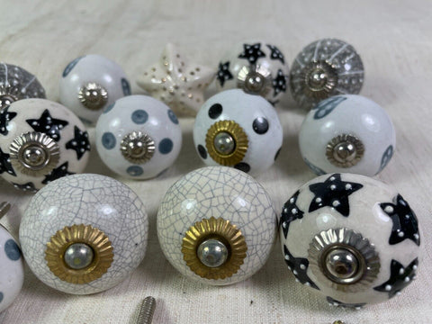 Stars/spots Ceramic Kitchen Bathroom Bedroom Cupboard Drawer Door Knob Handle