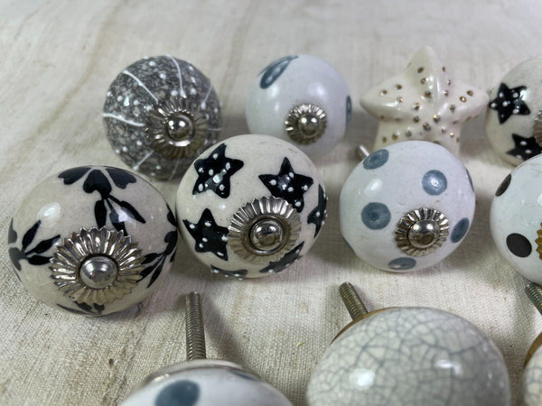 Stars/spots Ceramic Kitchen Bathroom Bedroom Cupboard Drawer Door Knob Handle